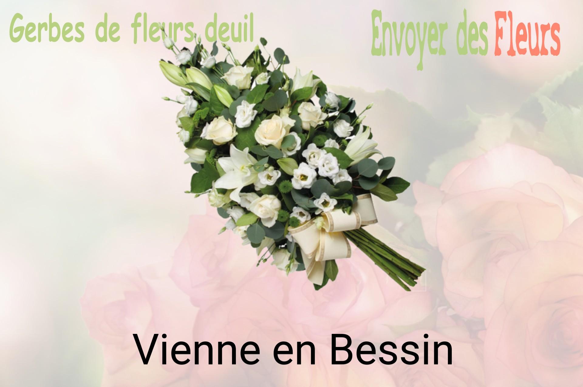 Gerbe de fleurs de deuil livrée à Vienne-en-Bessin